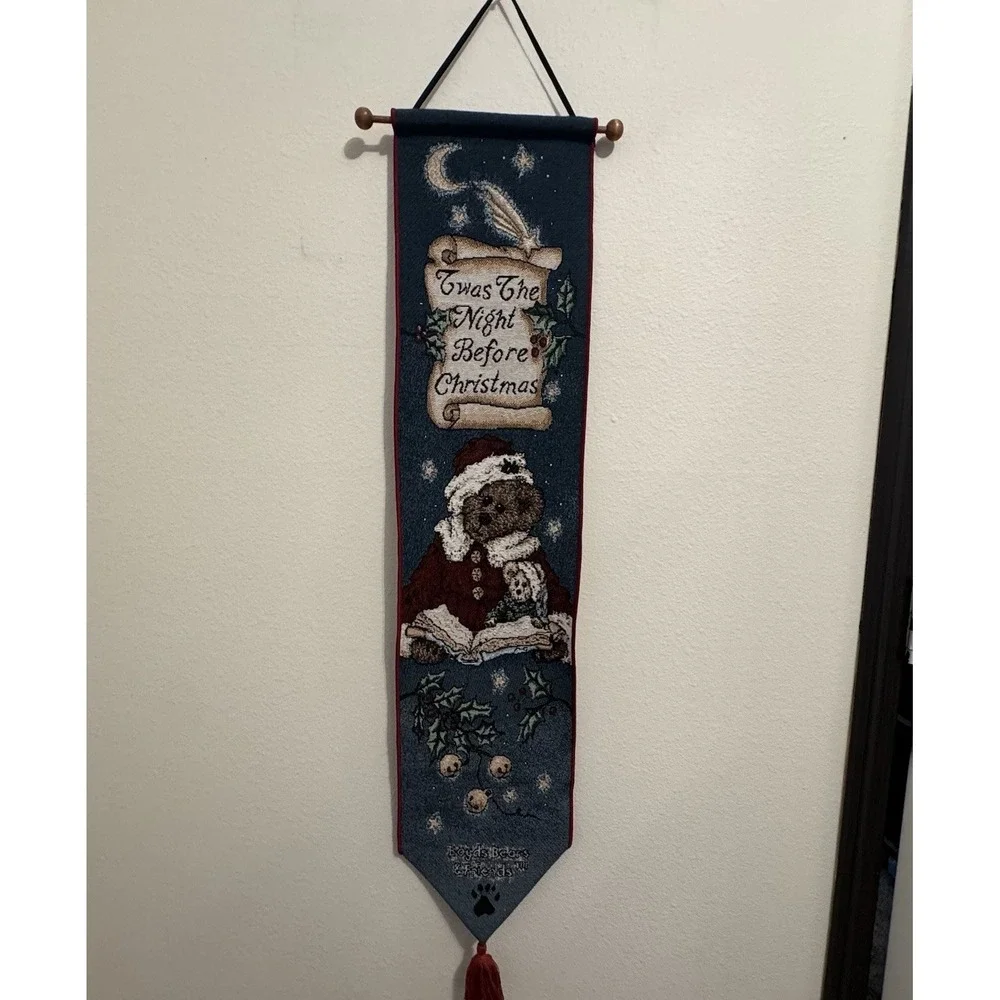 Boyds Bear Twas Night Before Christmas Bell Pull Wall Hanging‎ Door Decor